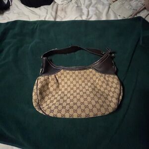 Gucci Tan and Dark Brown Shoulder Bag